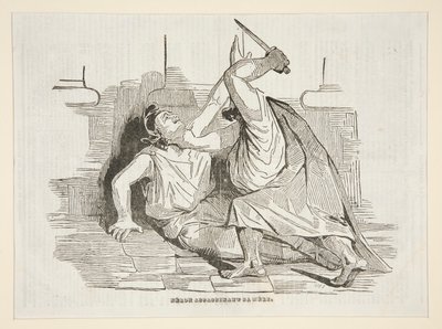 Nero mördar sin mor från Charivari den 9 april 1834 av Honoré Daumier