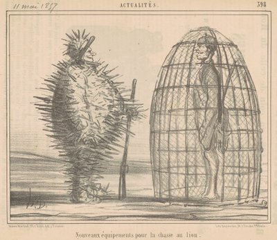 Ny utrustning för lejonjakt av Honoré Daumier