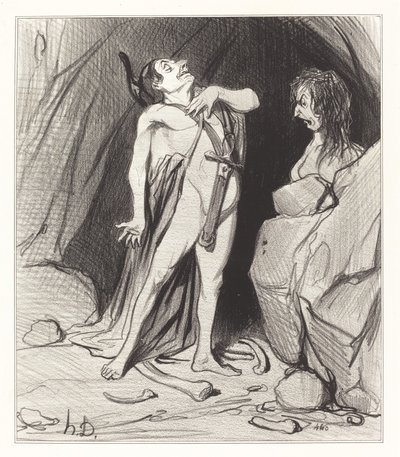 Oidipus vid sfinxen av Honoré Daumier