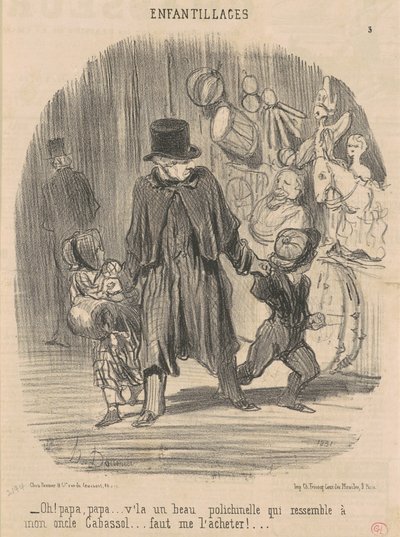 åh! Pappa, pappa...här är en vacker... av Honoré Daumier