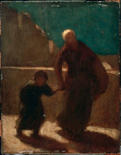 På en bro på natten av Honoré Daumier