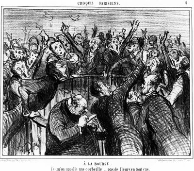 På handväskan, Vad kallas en korg, inga blommor i alla fall: serie karikatyrer på Honore Daumiers (1808-1879) handväska. "Charivari" av Honoré Daumier
