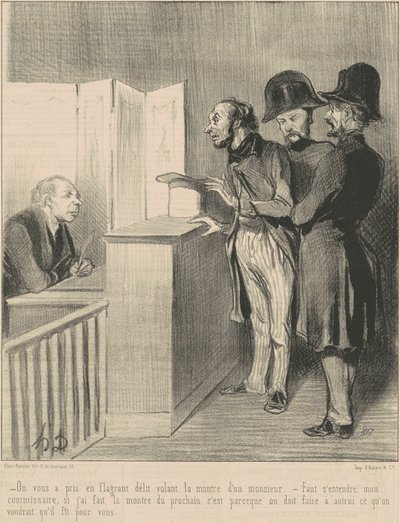 Du blev tagen på bar gärning... av Honoré Daumier