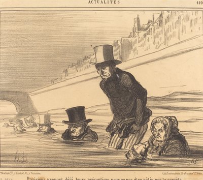 Parisare tar... sina försiktighetsåtgärder... av Honoré Daumier