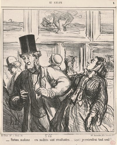 Låt oss prata, madame... dessa nakenbilder är upprörande... av Honoré Daumier