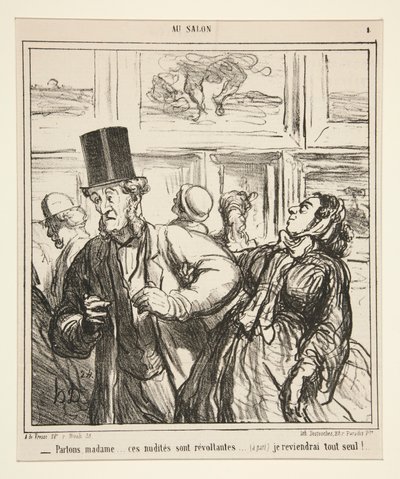Låt oss gå, fru... dessa nakenbilder är upprörande av Honoré Daumier