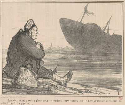 Passagerare som betalade ... för att åka till New York av Honoré Daumier