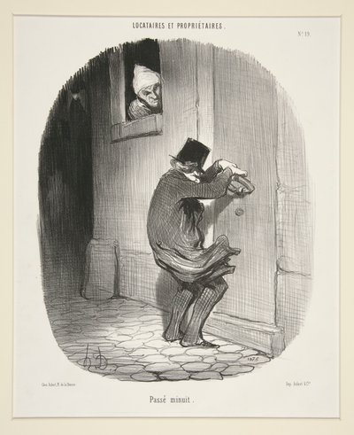 Passerar midnatt, från hyresgäster och ägare av Honoré Daumier