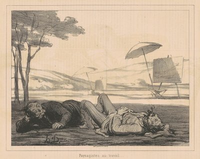 Landskapskonstnärer på jobbet av Honoré Daumier