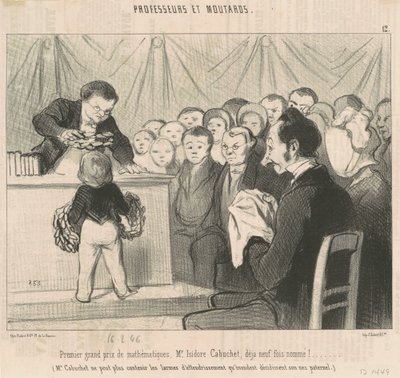 Första stora priset i matematik, M. Cabuchet av Honoré Daumier
