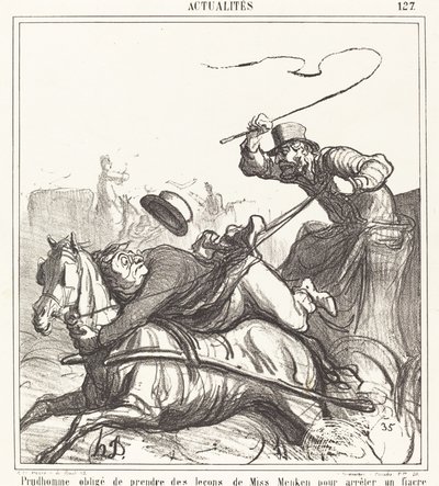 Prudhomme tvingas ta lektioner... av Honoré Daumier
