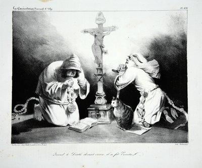 När djävulen blev gammal blev han en eremit, pub. 1835 av Honoré Daumier