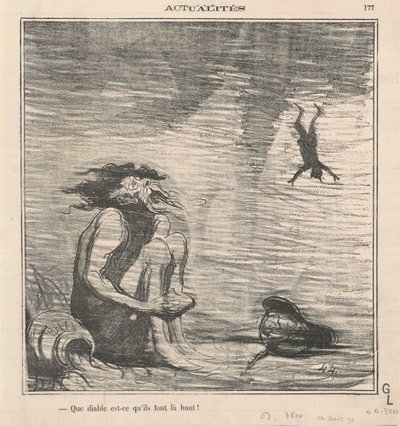 Vad fan gör de där uppe! av Honoré Daumier