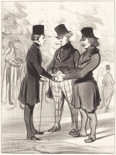 Vilket trevligt möte!... Det är... av Honoré Daumier