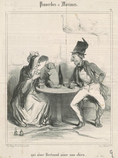 Den som älskar Bertrand älskar sin hund av Honoré Daumier