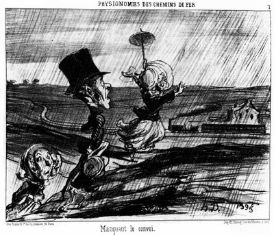 Järnvägsfysiognomier. Saknar konvojen: serie tecknade serier på järnvägarna i Honore Daumier (1808-1879). “Charivari” av Honoré Daumier
