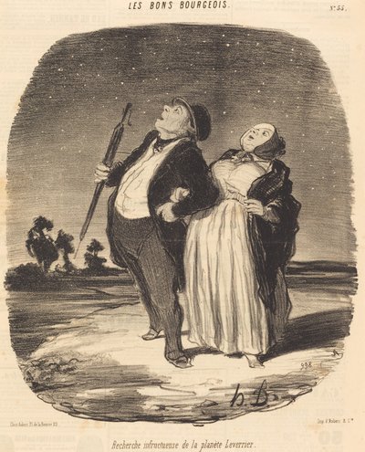 Misslyckad sökning efter planeten Leverrier av Honoré Daumier