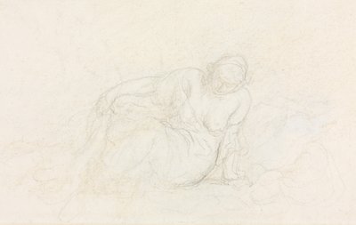 Liggande kvinna lutad på sin arm (verso) av Honoré Daumier
