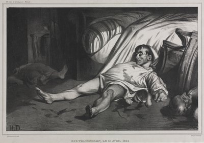 Rue Transnonain, 15 april 1834, 1834. av Honoré Daumier