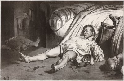 Rue Transnonain, 15 april 1834. 1834 av Honoré Daumier