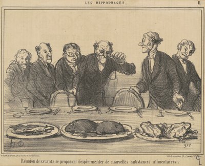 Möte med forskare som föreslår... av Honoré Daumier