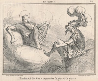 Saint Mitophan och guden mars... av Honoré Daumier
