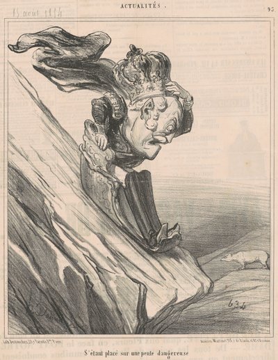 Efter att ha stått i en farlig sluttning av Honoré Daumier