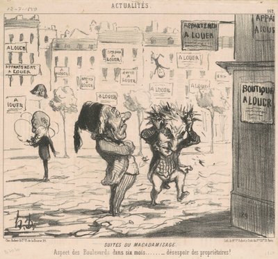 Efterdyningarna av makadamiseringen av Honoré Daumier