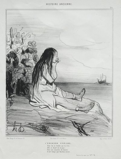 Övergivandet av Ariadne av Honoré Daumier