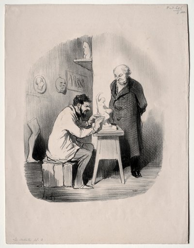 The Artists, skylt 2: Du måste modellera mig på det här sättet en dag, 1848. av Honoré Daumier
