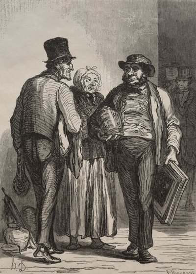 Auktionsrummet: Köpmännen. av Honoré Daumier