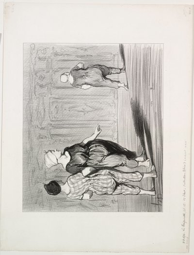 The Bathers, skylt 15: Det är henne igen, ett vackert mode, Madame Coquardeau! av Honoré Daumier