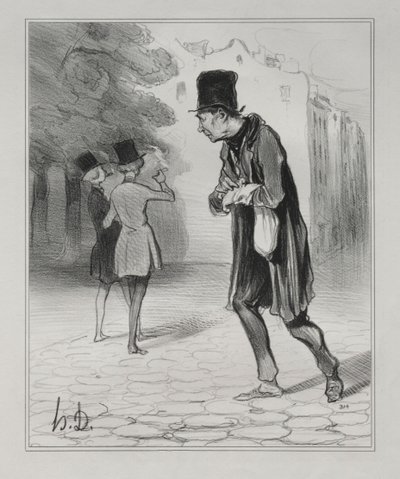 The Bohemians of Paris, skylt 4: The Collector of Cigar Stubs, 5 december 1841. av Honoré Daumier