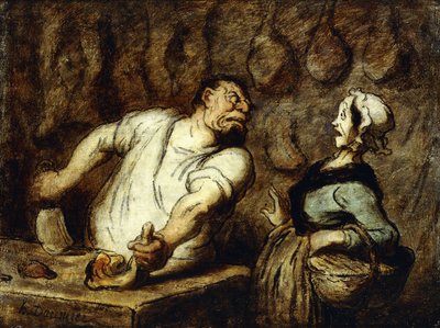 Slaktaren på Montmartre-marknaden, 1857-58 av Honoré Daumier