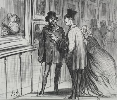Utställningen 1859 (skylt 8): Målaren som hade en målning vägrade... av Honoré Daumier