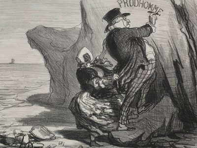 The Good Bourgeois tallrik 3: Jag vill lämna ett oförgängligt monument över vårt besök..., 1854. av Honoré Daumier