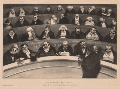 Månadsföreningen (skylt 18): Den lagstiftande magen av Honoré Daumier