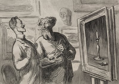 Målarna: En realist hittar alltid en annan realist att beundra honom. av Honoré Daumier