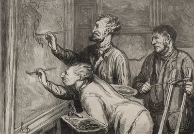 The Painters: The Last Stroke of the Brush, Exposition of 1868. av Honoré Daumier