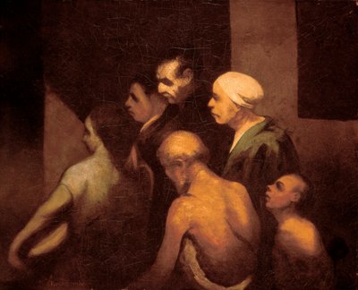 "Tiggarna" målning av Honore Daumier (1808-1879), ca 1843 av Honoré Daumier