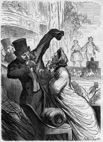 Sista versen. Tecknad av Honore Daumier (1808-1879). Gravyr i "" Le Monde Illustré"" nr 255 av 1 mars 1862. av Honoré Daumier