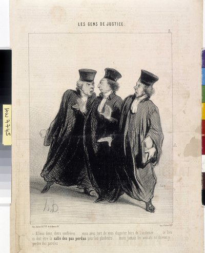 Rättvisans folk. Tecknad av Honore Daumier (1808-1879), 37,5x28. Utdrag ur tidningen Le”” Charivari””, Musee des Beaux Arts, Palais Longchamp, Marseille av Honoré Daumier