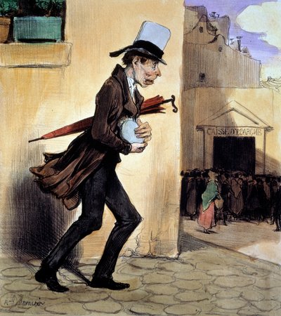 De besparingar som ger hans besparingar till Caisse d