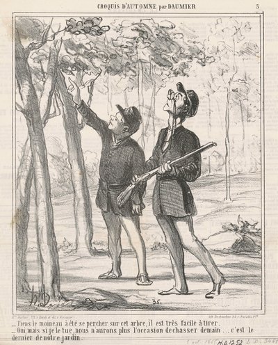 Här har sparven suttit uppe av Honoré Daumier