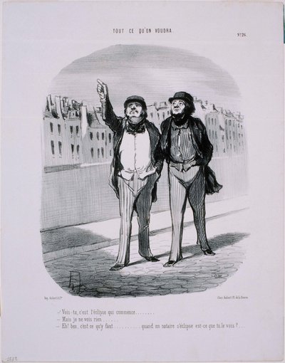 Allt vi vill- Du förstår, det är förmörkelsen som börjar av Honoré Daumier
