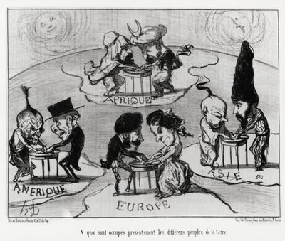 Vändning (fluidomania): vad som för närvarande ockuperas av jordens olika folk. Illustration d