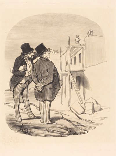 Två män bland ruiner av Honoré Daumier