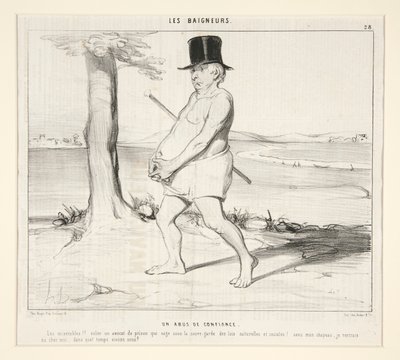 Ett förtroendebrott. Usel!! råna en advokat från fängelset som simmar under skydd av naturliga och sociala lagar! av Honoré Daumier