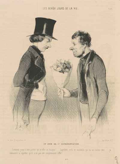 En dag av 1:a föreställning av Honoré Daumier