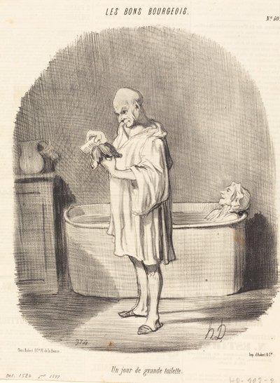 En dag med fantastisk toalett av Honoré Daumier